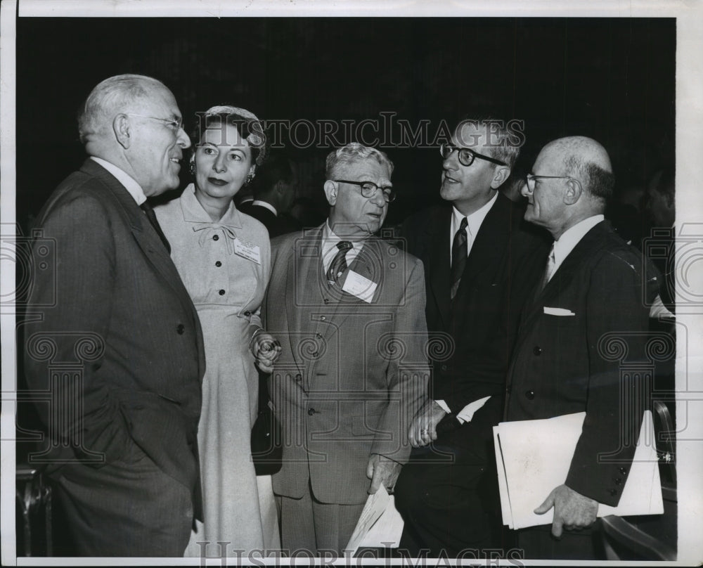 1955 Press Photo Democrats in Chicago for Strategy meeting and $100 plate Dinner
