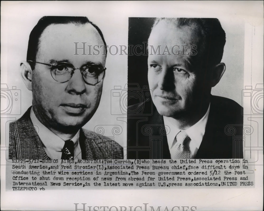 1953 Press Photo Tom Curran of United Pressand Fred Strozier of Associated Press- Historic Images
