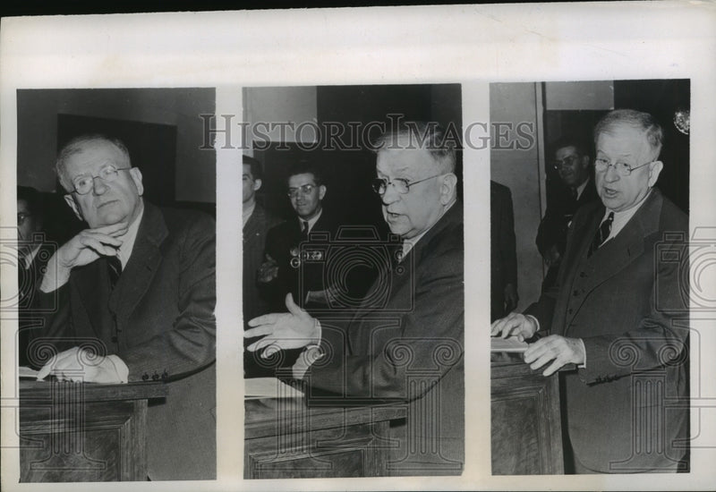 Load image into Gallery viewer, 1946 Press Photo Harold Ickes Secretary of Interior in Resignation Press Conf.
