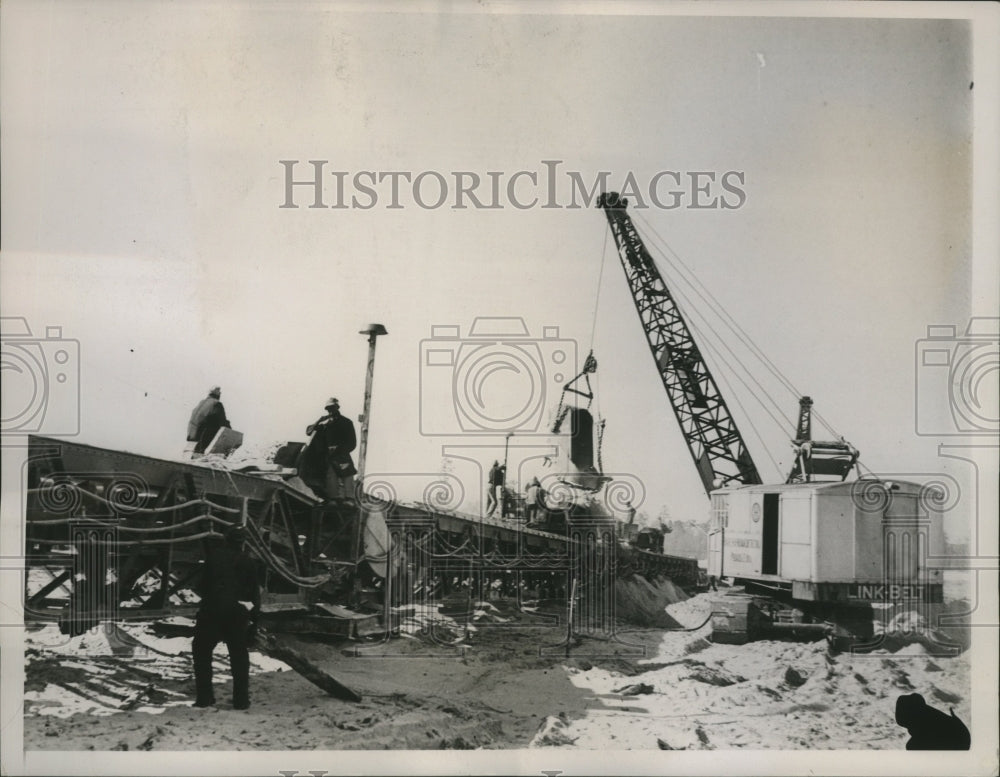 1936 Press Photo Florida Ship Canal Construction at Harvey Ray and Noonan Camp- Historic Images