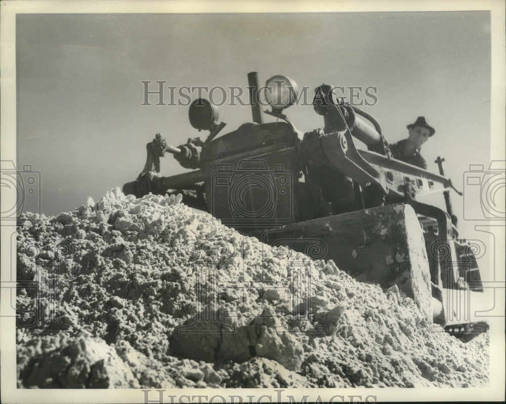 1936 Press Photo Florida Ship Canal Construction at the Benjamin Foster Camp