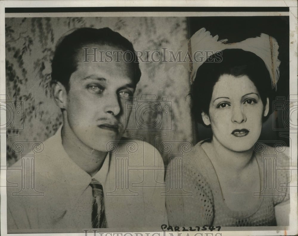 1933 Press Photo Prince of Asturias Spain and fiancee Senorita Edelmira Tampedro