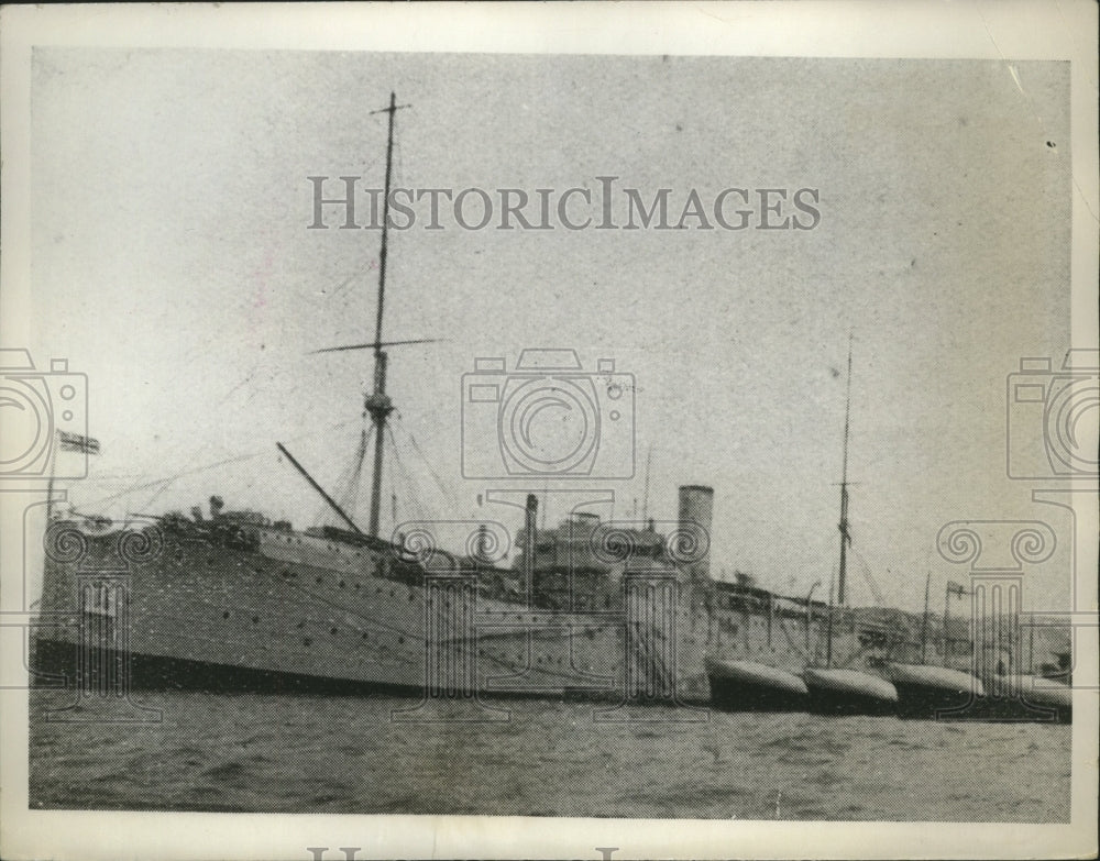 1936 Press Photo British Naval Submarine Tender Cyclops Sails Spanish Waters