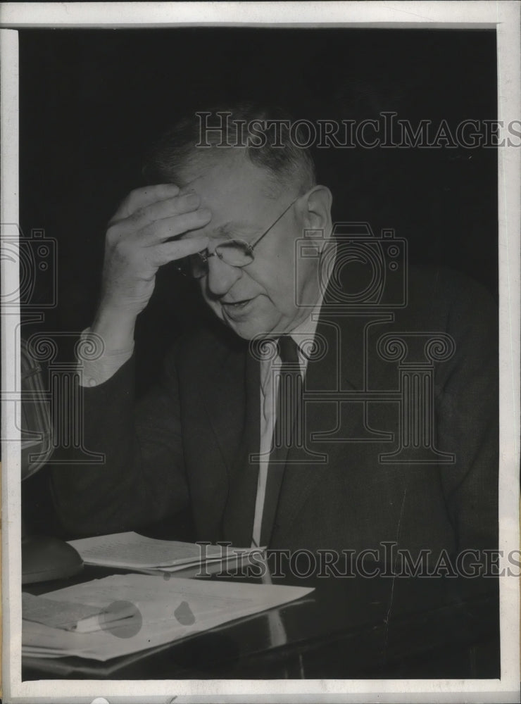 1945 Press Photo Harold L. Ickes predicts "Coldest" winter of the war