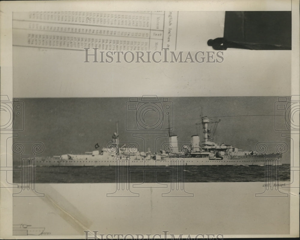 1939 Press Photo Naval steamship out in the ocean- Historic Images