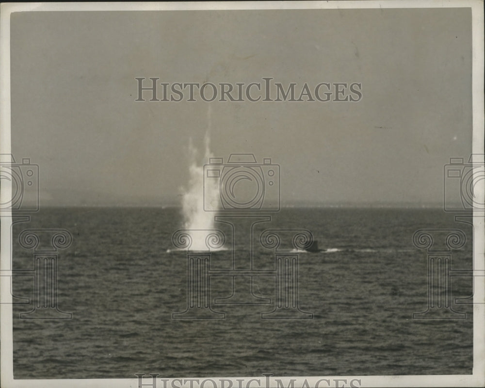 1941 Press Photo Mine Exploding in the Distance - nef62871- Historic Images