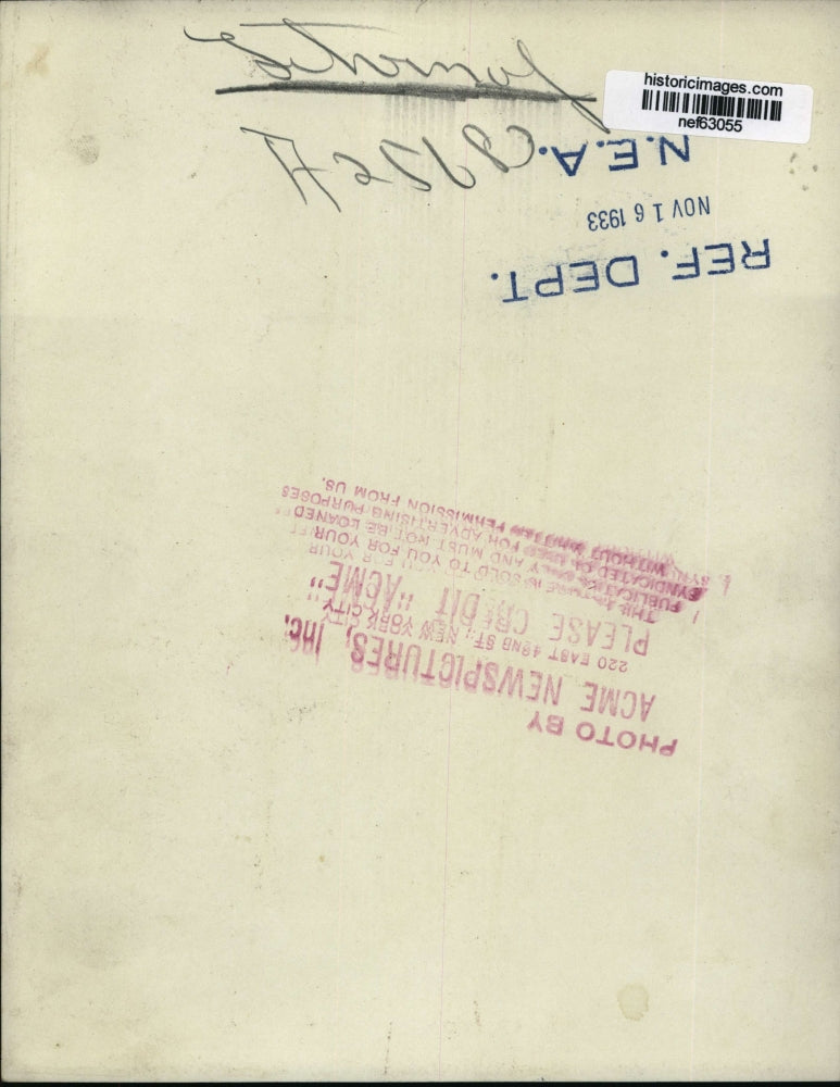 1933 Press Photo . - nef63055