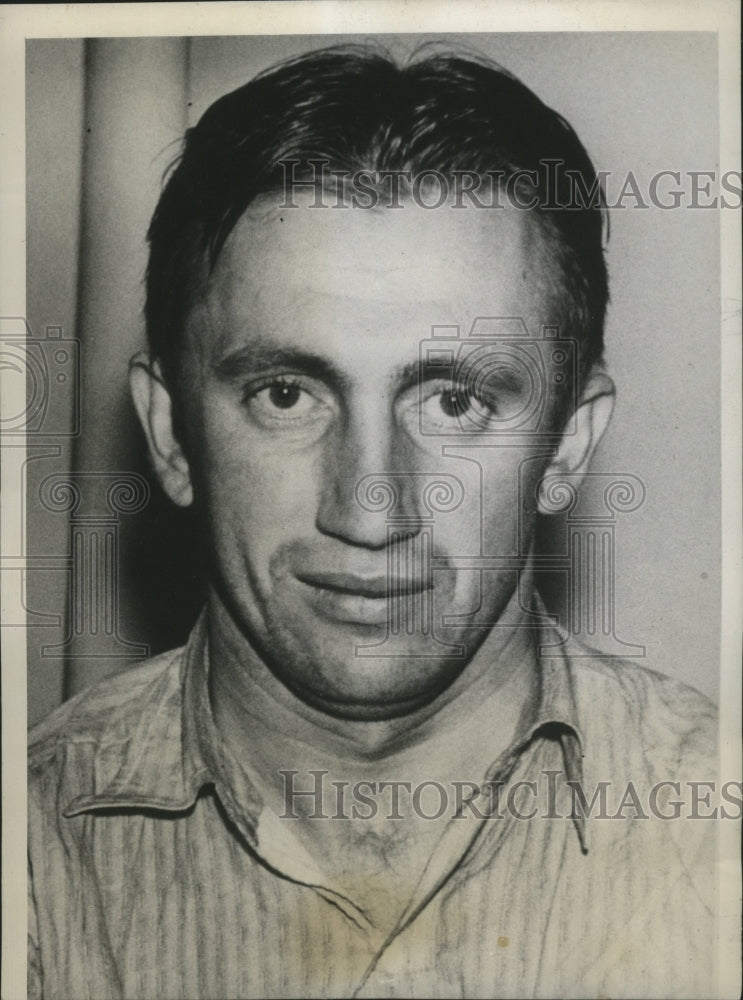 1939 Press Photo Charles Becicka Arrested on charges of Attempt to Extort Money- Historic Images