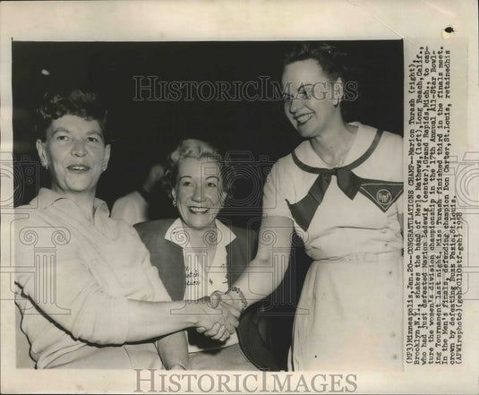 1958 Press Photo Women's Division Championship All-Star Bowling Tounament