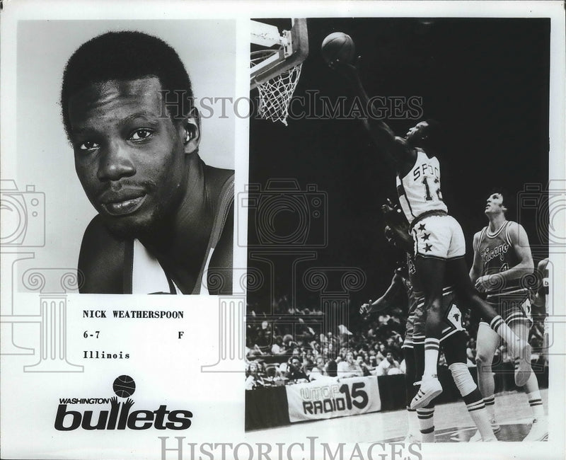 Load image into Gallery viewer, Press Photo Nick Weatherspoon of the Washington Bullets Basketball - nef63726
