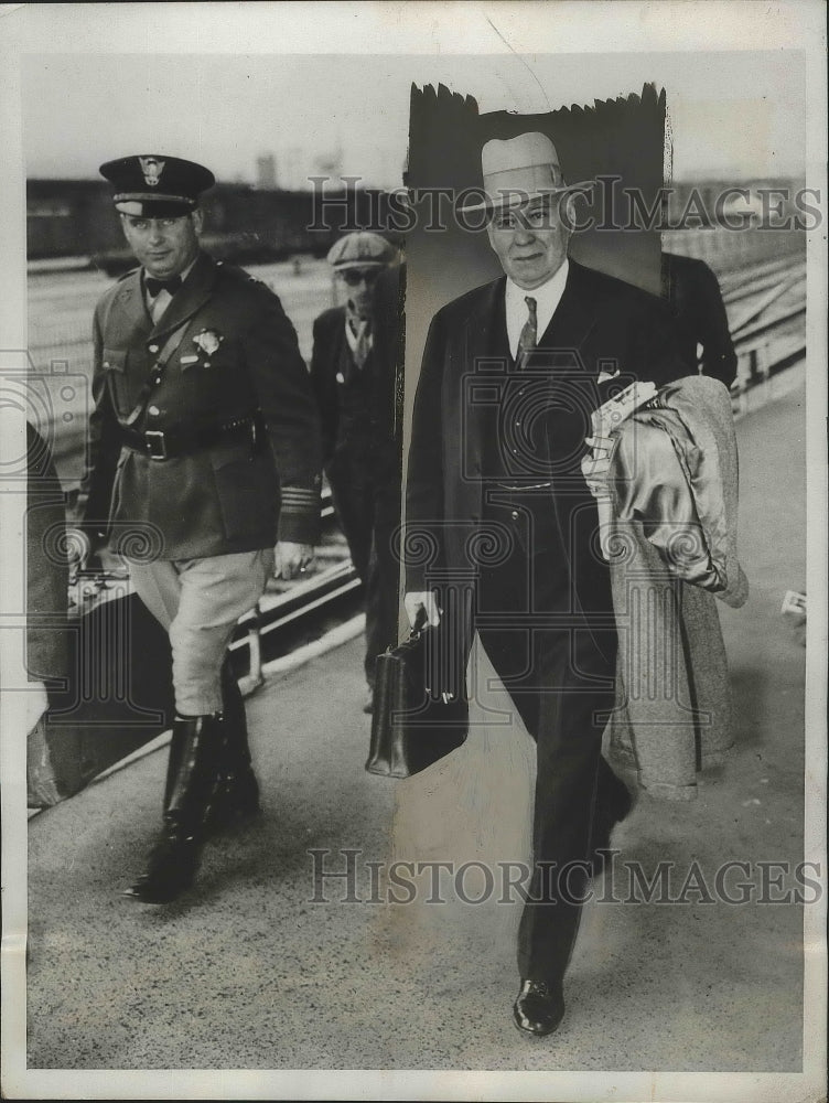 1934 Press Photo Frank F.Merrian Governor of California arrived in San Francisco