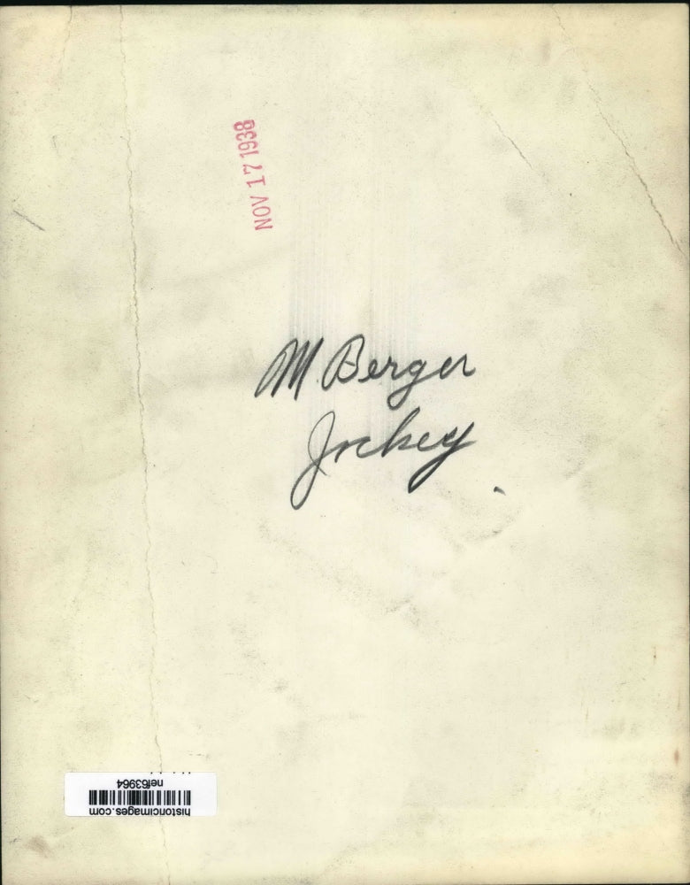 1938 Press Photo M.Berger Jockey - nef63964