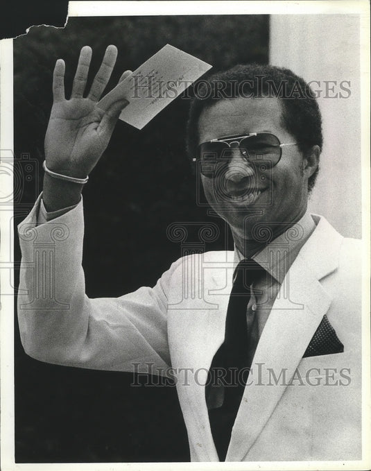 1987 Press Photo Arthur Ashe at Shriver Wedding Apirl 26 1986 - nef64035