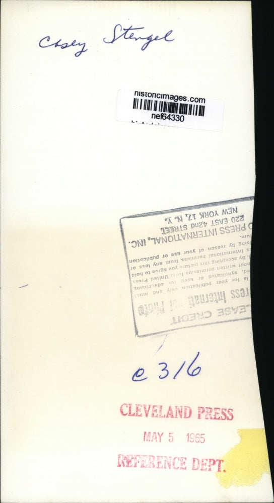 1965 Press Photo Casey Stengel of New York Yankees Baseball - nef64330