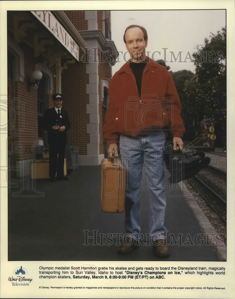 1996 Press Photo Figure Skater Scott Hamilton for "Disney's Champions on Ice"