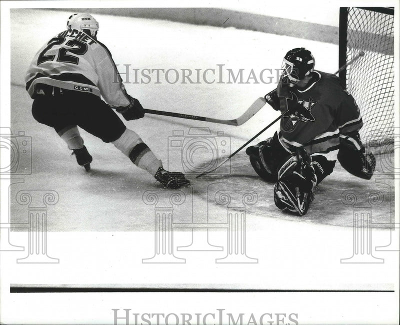 Load image into Gallery viewer, Press Photo Toucchet misses a penalty shot against Sharks - nef64568
