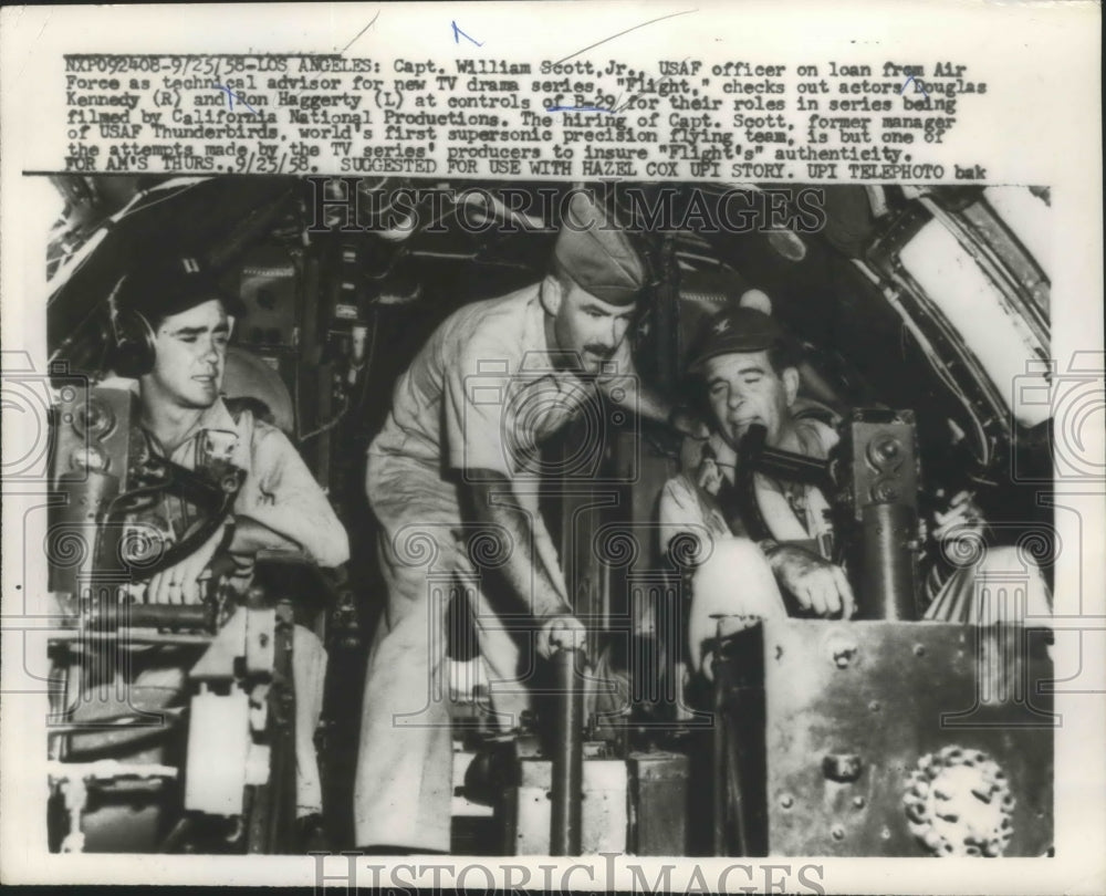 1958 Press Photo Actors for New TV Series "Flight" - nef65014