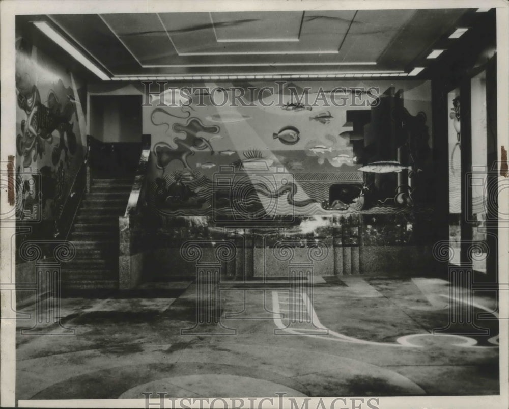 1939 Press Photo Submarine Murals in Aquatic Park in San Francisco - nef65033