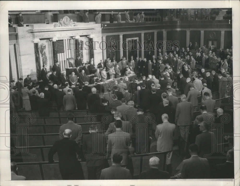 1954 Press Photo View of the Chamber of the House of Representative at Roll Call- Historic Images