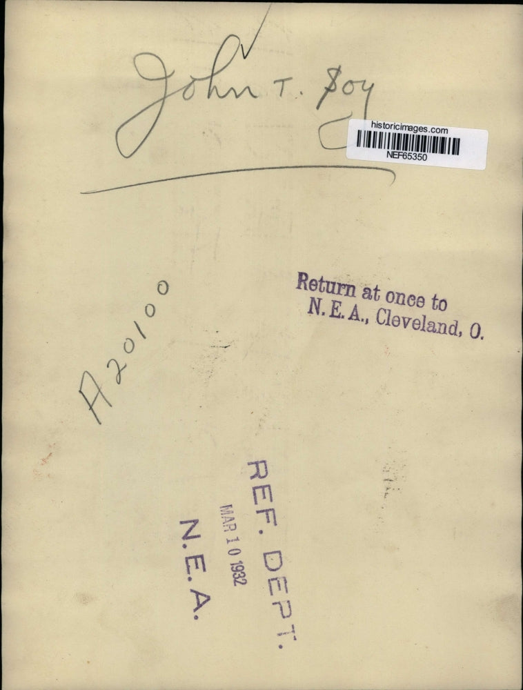 1932 Press Photo John T. Soy - nef65350