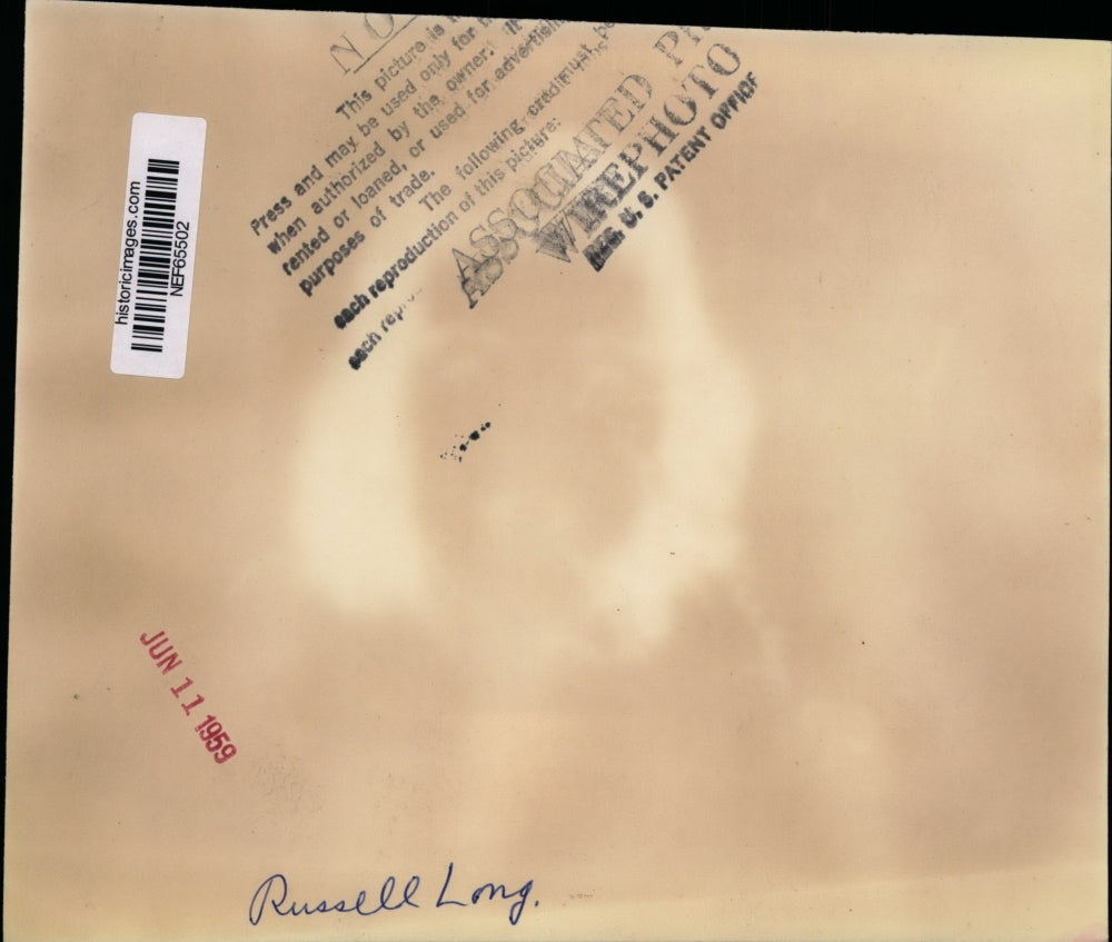 1959 Press Photo Huey Long Shown at News Conference States He May Try for Pres