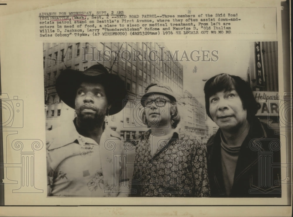 1976 Press Photo Willie Jackson, Larry McKone, Maurice at Italian Swiss Colony- Historic Images