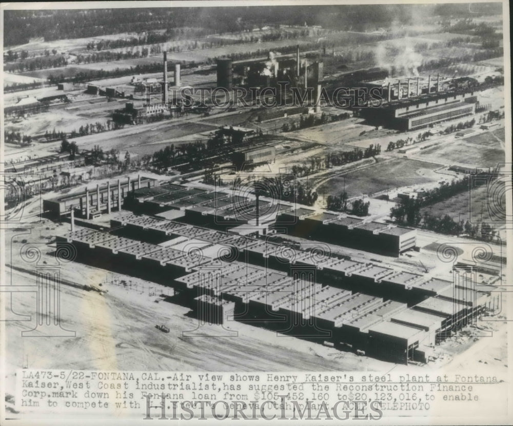 1948 Press Photo Henry Kaiser Suggest Reconstruction Finance Corp Down His Loan