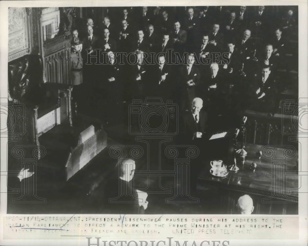 1953 Press Photo President Eisenhower Pauses During His Address - nef66475