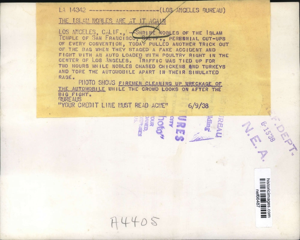 1938 Press Photo Shrine Nobles of the Islam Temple of San Francisco California