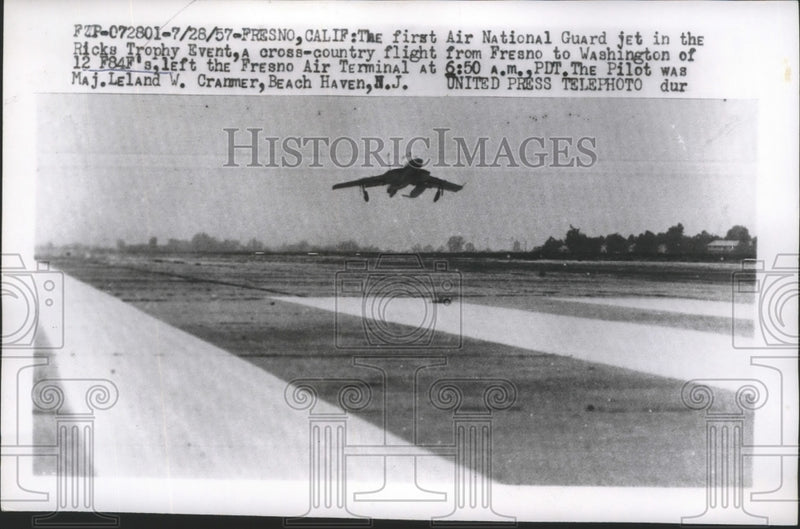 Load image into Gallery viewer, 1957 Press Photo First Air National Guard Jet in the Ricks Event - nef66516
