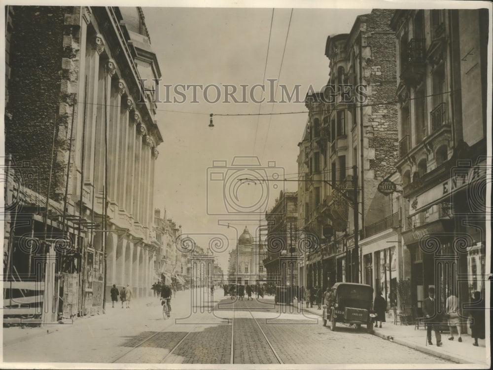 1928 Press Photo Reconstruction of the Rue de Vesles in 1928 - nef66561