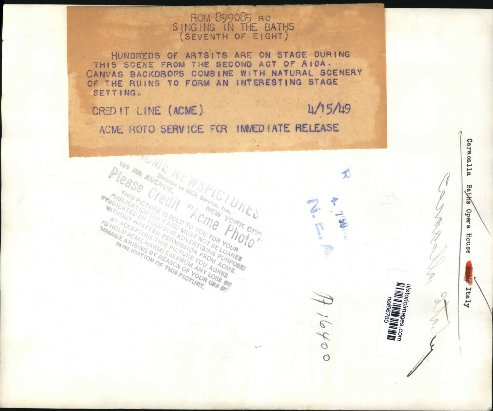 1949 Press Photo Hundreds of Artists Are on Stage During Scene 2nd Act of Aida