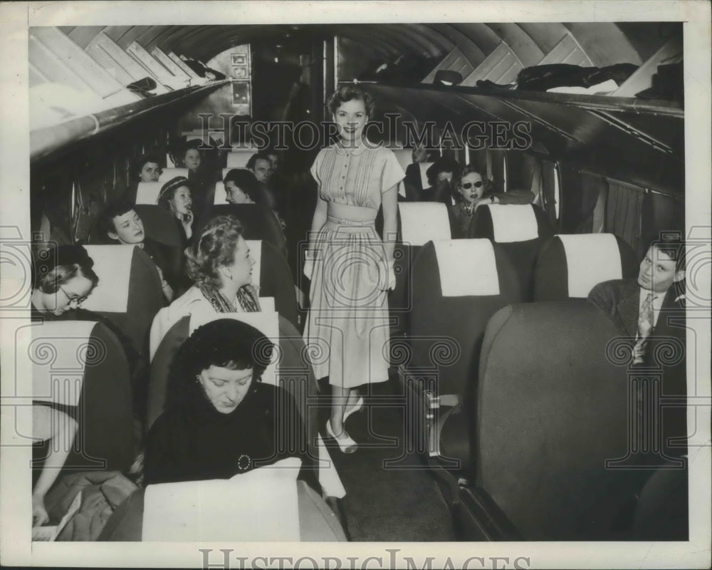 1949 Press Photo Plane Interior- Historic Images