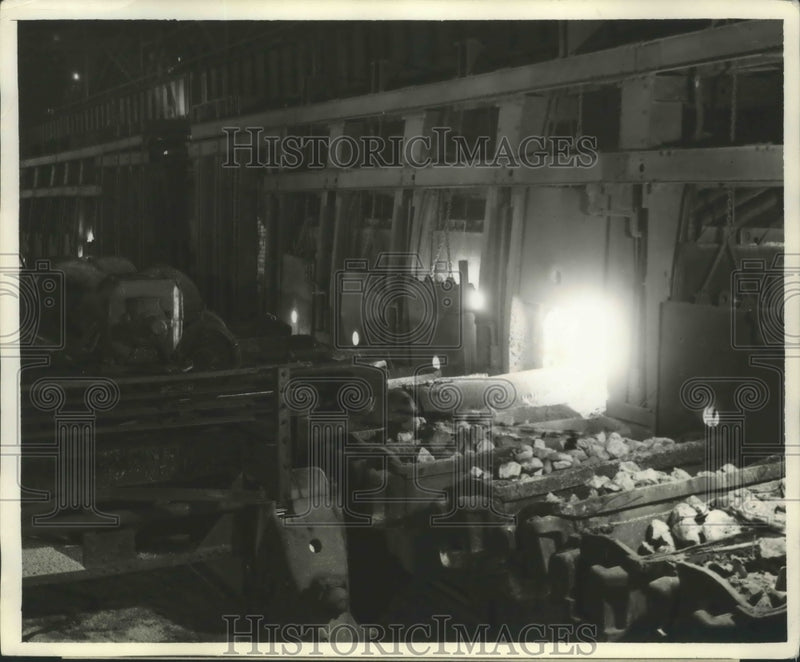 Load image into Gallery viewer, 1941 Press Photo Front of Charging Side of an Ope Hearth Furnace - nef67603
