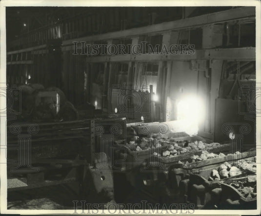1941 Press Photo Front of Charging Side of an Ope Hearth Furnace - nef67603