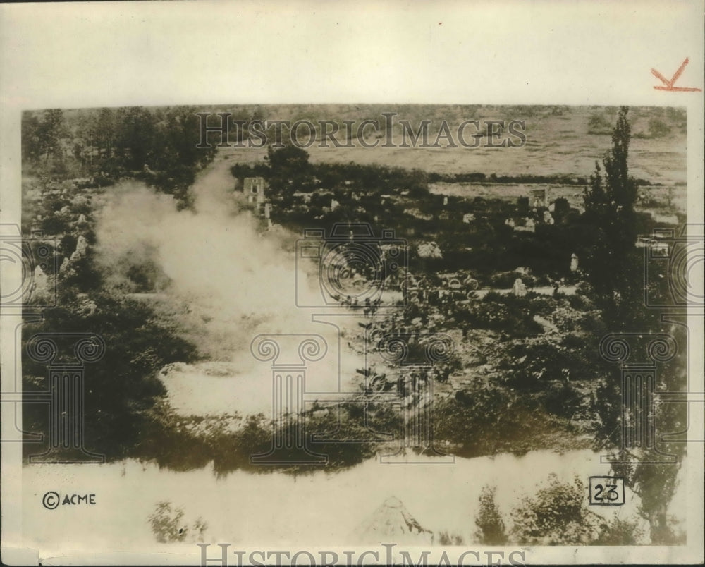 1927 Press U.S Army firing a salvo of shells on the German in Exermont