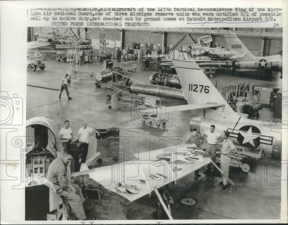 1961 Press Photo Aircraft of the 127th Tactical Reconnaisance Wing of Michigan