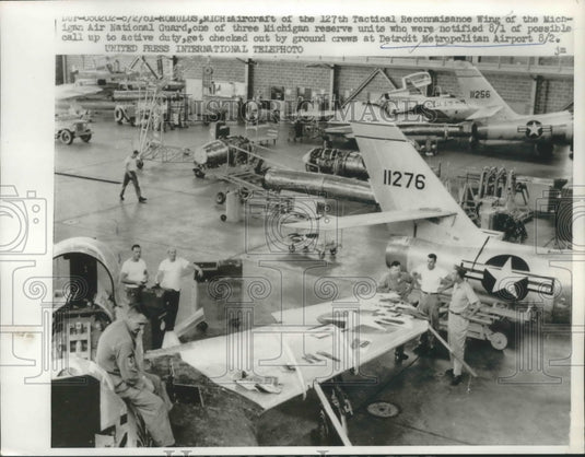 1961 Press Photo Aircraft of the 127th Tactical Reconnaisance Wing of Michigan