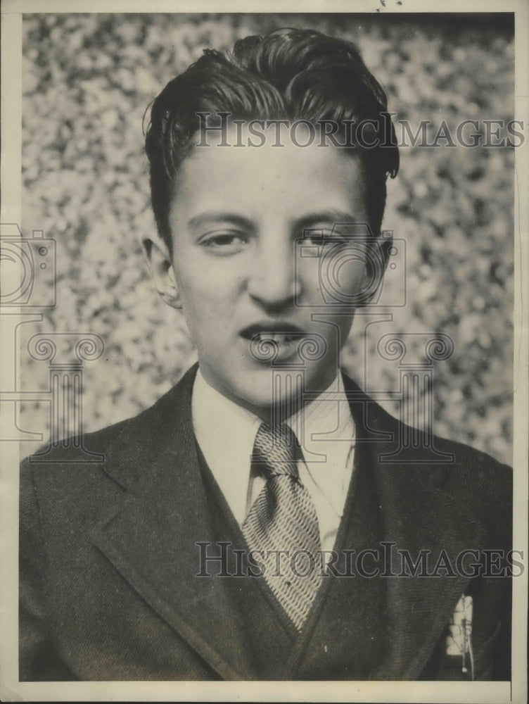 1932 Press Photo Jimmy Dejute kidnaped Youngster of Niles Ohio - nef68405