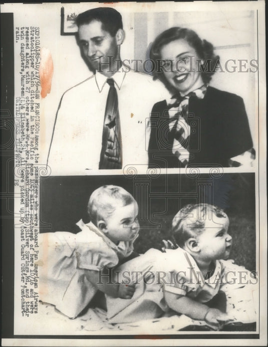 1956 Press Photo Among the passengers aboard Pan American ditched at Pacific