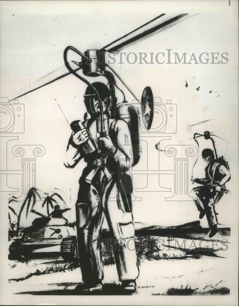 1951 Press Photo One Man Midget Helicopter referred to by President Truman