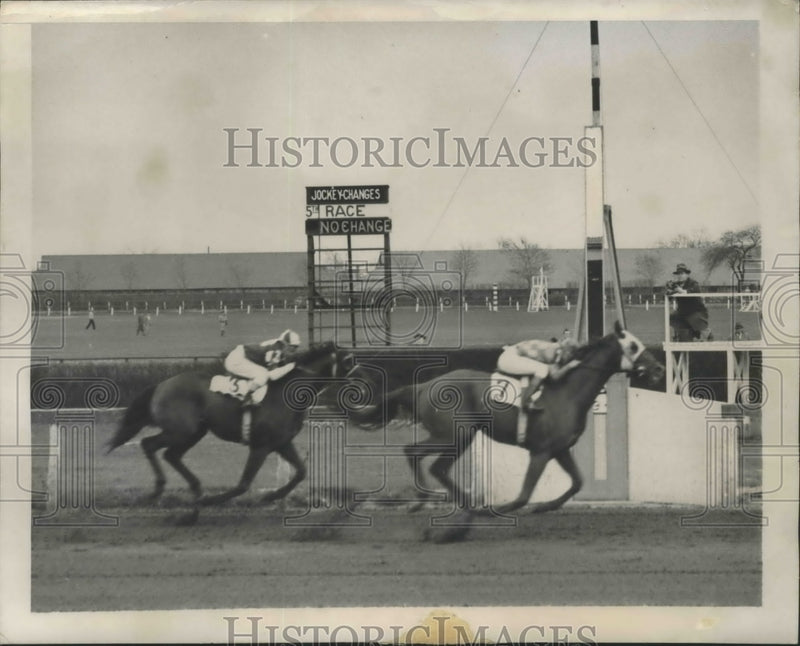 Load image into Gallery viewer, 1948 Press Photo Fifth Race at Jamaica Race Track New York - nef69006
