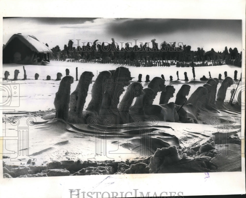 1971 Press Photo "Troll Train" Snow Bound In Norwegian Mountains, Lillehammer