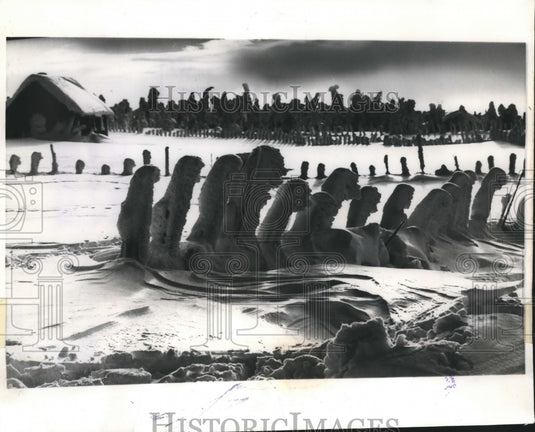 1971 Press Photo "Troll Train" Snow Bound In Norwegian Mountains, Lillehammer