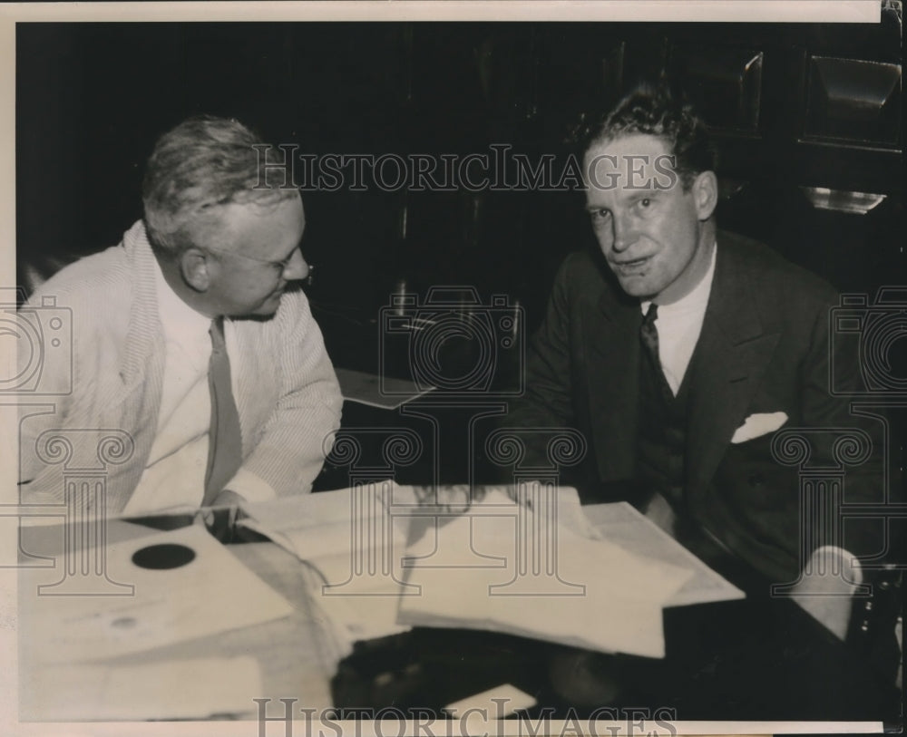 1936 Press Photo Gov Alfred Landon, John Hamilton At Republican Convention