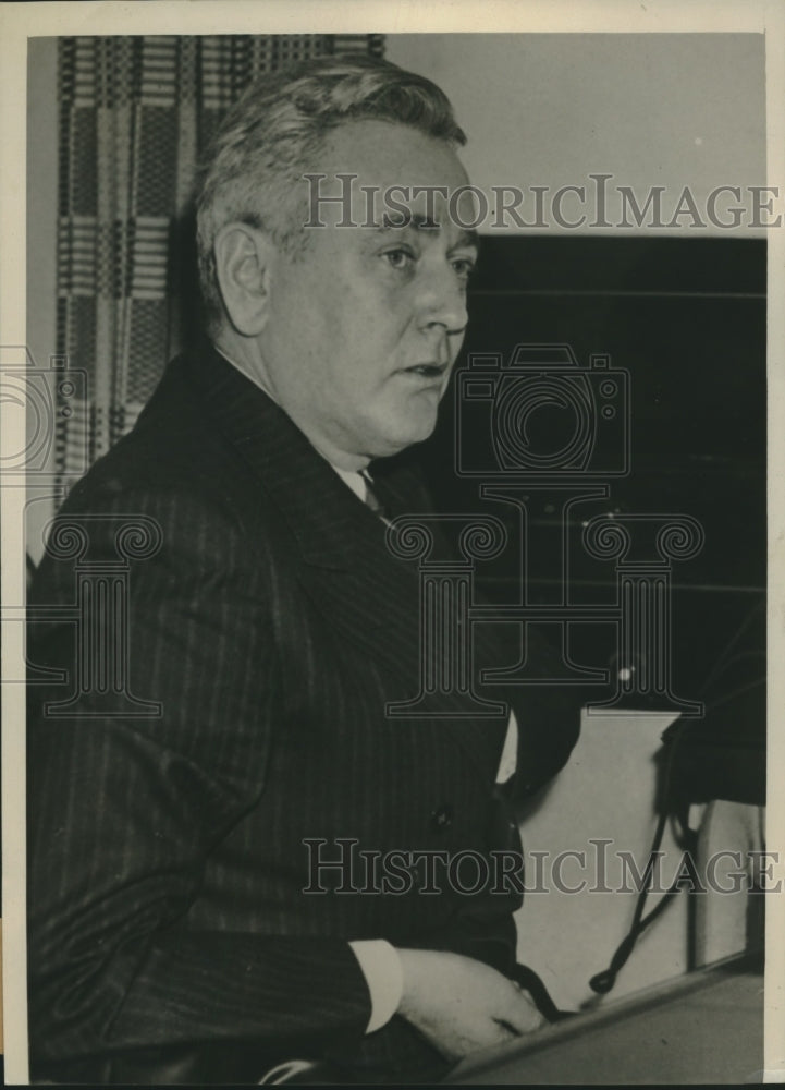 1939 Press Photo Willis W Crabb arraigned on bank charges in Peoria Ill- Historic Images