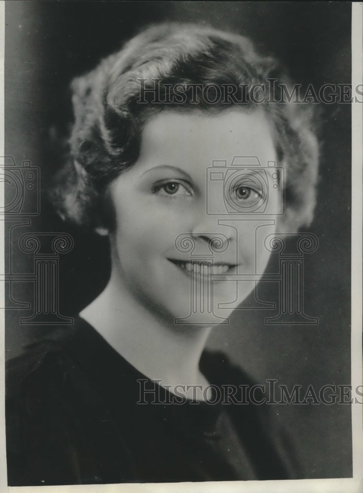 1934 Press Photo Miss Ruby Dunn chosen most beautiful coed at U of Kentucky