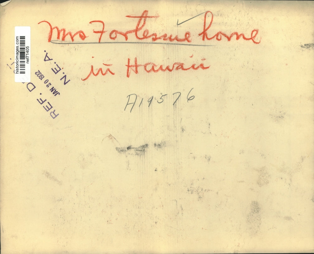 1932 Press Photo Hawaiian home of murder suspect Mrs Fortesque - nef71405