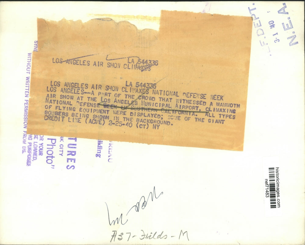 1940 Press Photo Crowd witnessed the air show during National Defense Week