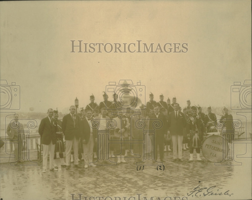 1925 Press Photo President Warfield, Martin Scatch and the St. Petersburgh Band